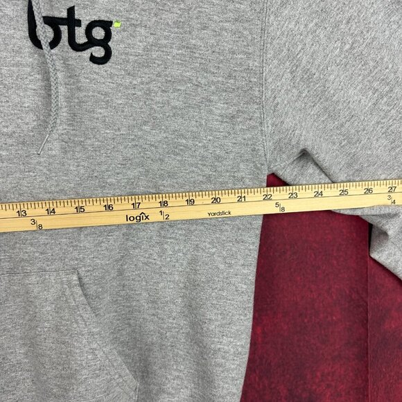 CHAMPION UNISEX GREY ZIP-UP HOODIE WITH BTG LOGO, 2 POCKETS, FLEECE INTERIOR, L - Picture 5 of 10